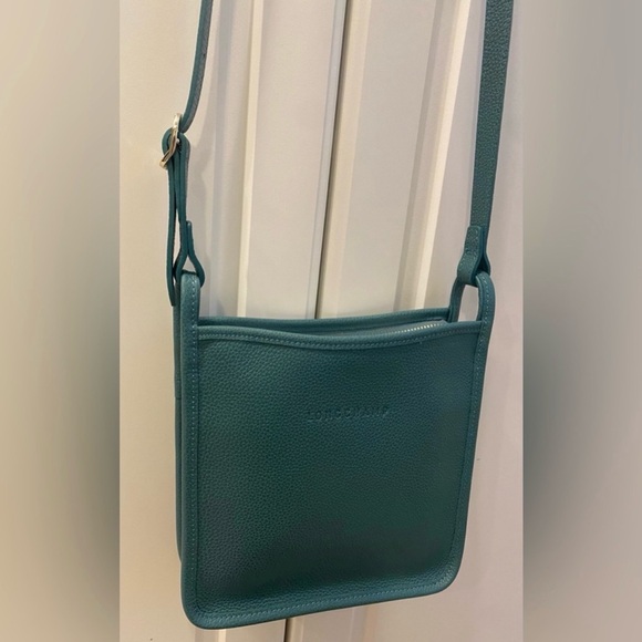 Longchamp Le Foulonne Green Leather Crossbody Bag - Picture 3 of 5